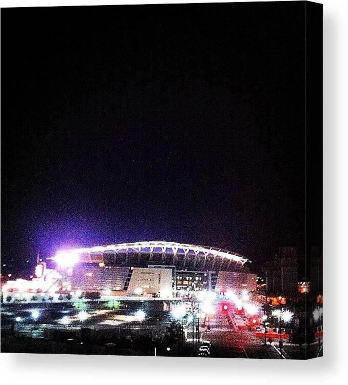 Cincinnati Canvas Print featuring the photograph #cincinnati #bengals Stadium by Shane Stewart