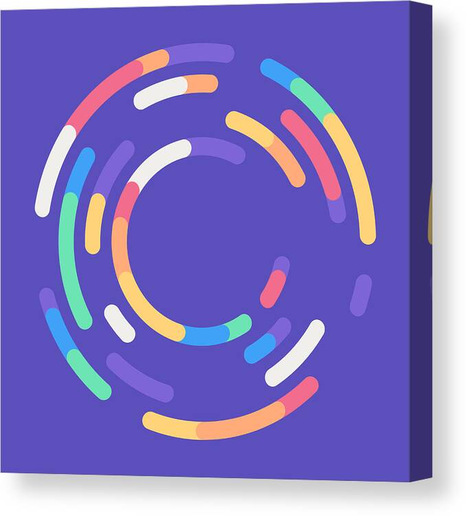 Hyphen Canvas Print featuring the drawing Circle Loading Round Abstract Background by Filo