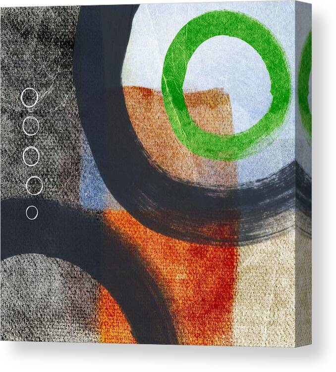 Circles Canvas Print featuring the painting Circles 2 by Linda Woods