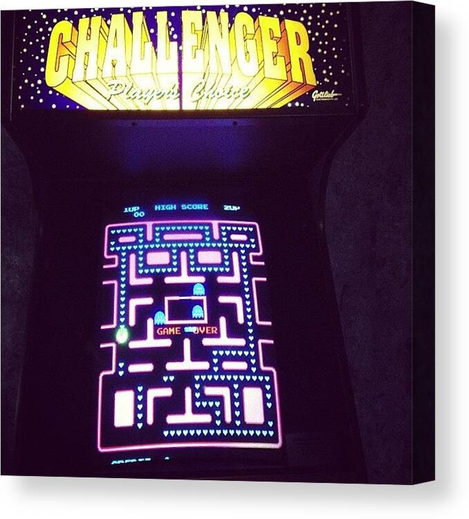 Game Canvas Print featuring the photograph #classic #arcade #game #pacman by Vincy S