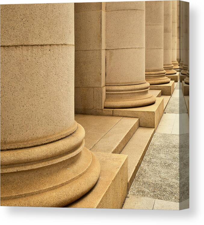 Corporate Business Canvas Print featuring the photograph Classical Marble Columns by Ithinksky