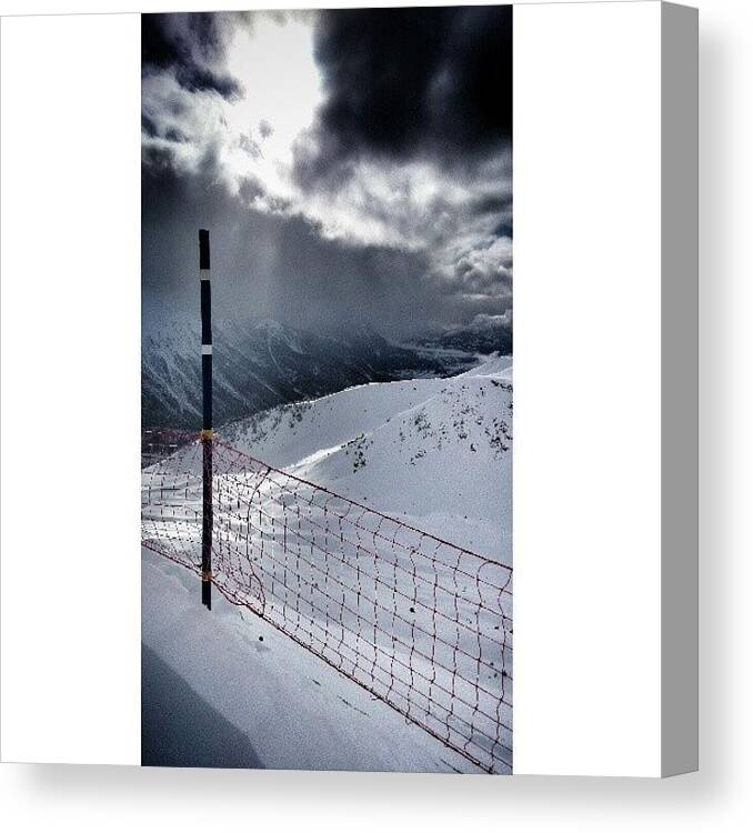 Alps Canvas Print featuring the photograph Close To The Edge!
#snow #mountain by Robert Campbell