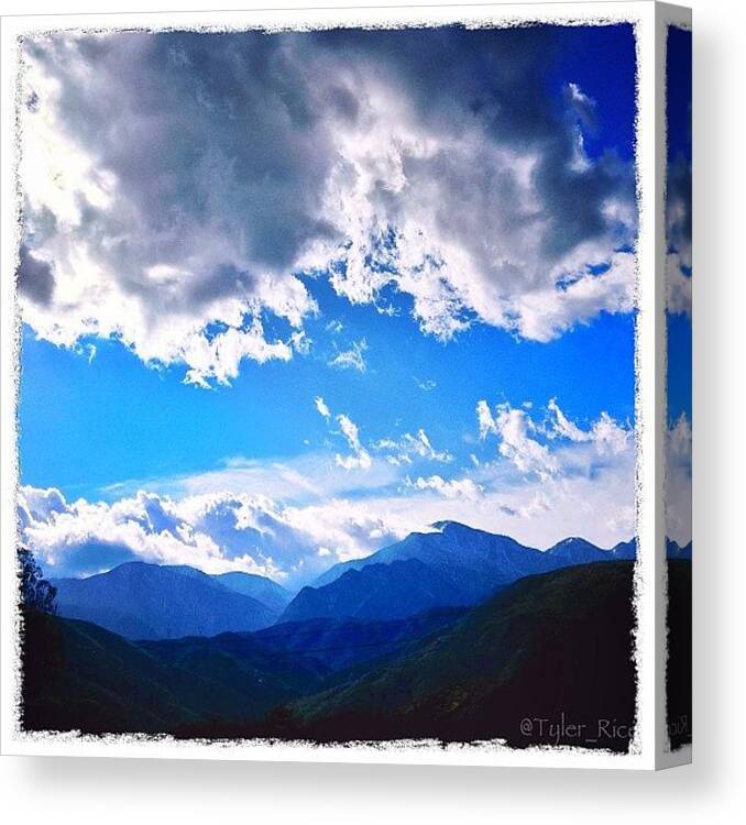  Canvas Print featuring the photograph Clouds And Mountains by Tyler Rice