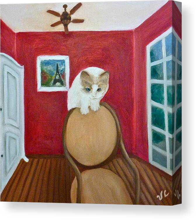 Ragdoll Cat Canvas Print featuring the painting Cody by Victoria Lakes