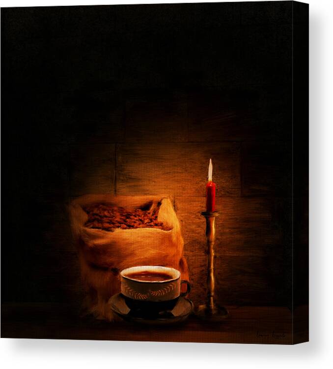 Coffee Canvas Print featuring the digital art Coffee Date by Lourry Legarde