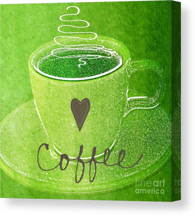 Espresso Canvas Print featuring the painting Coffee by Linda Woods