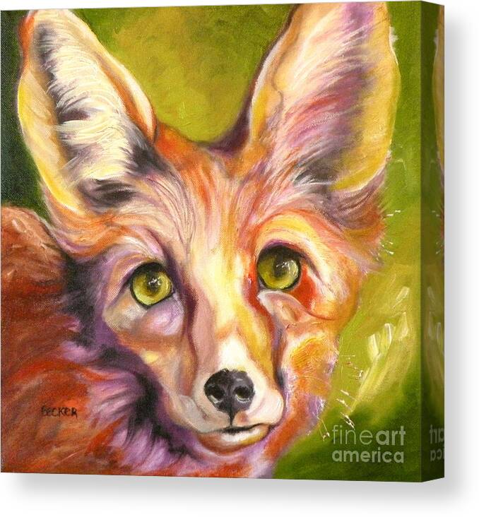 Oil Painting Canvas Print featuring the painting Colorado Fox by Susan A Becker