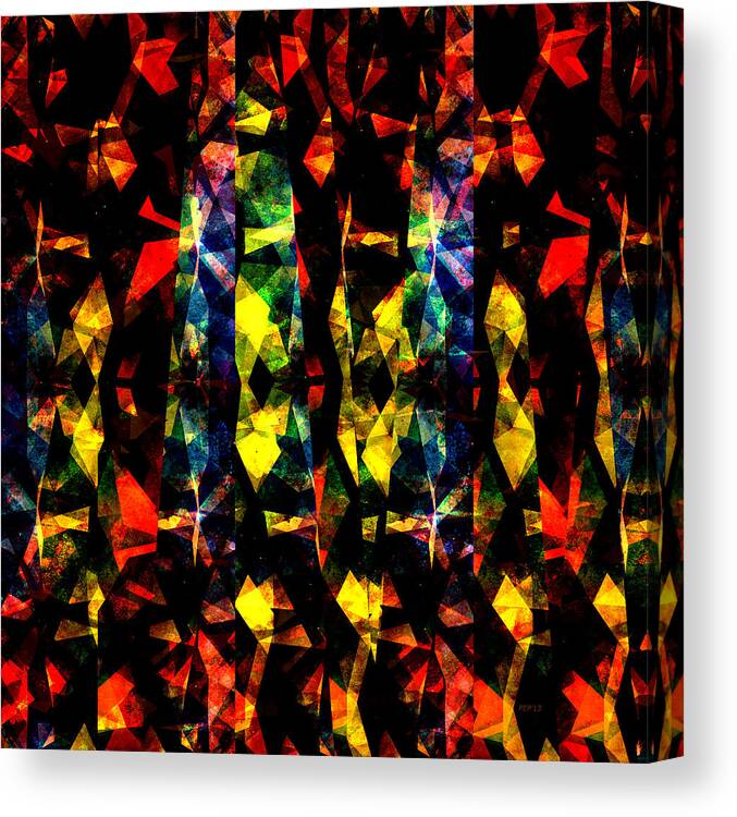 Colorful Canvas Print featuring the digital art Colorful Abstract Collage by Phil Perkins