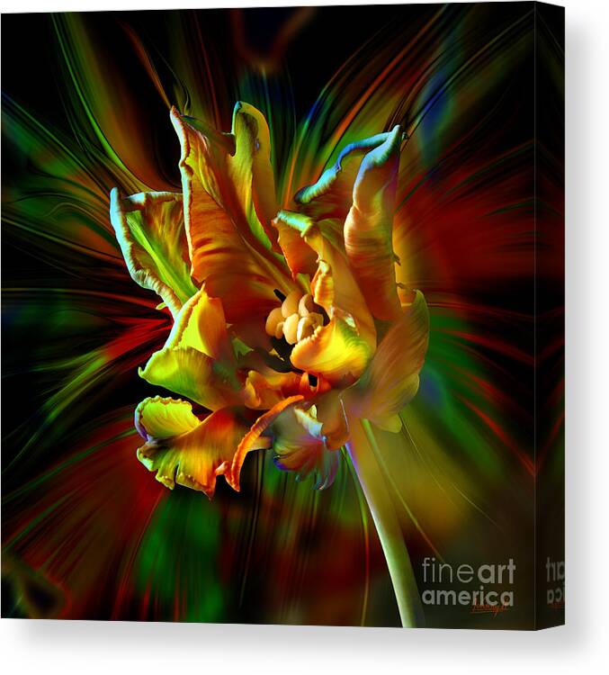 Colorfull Tulip Canvas Print featuring the digital art Colorfull tulip by Johnny Hildingsson