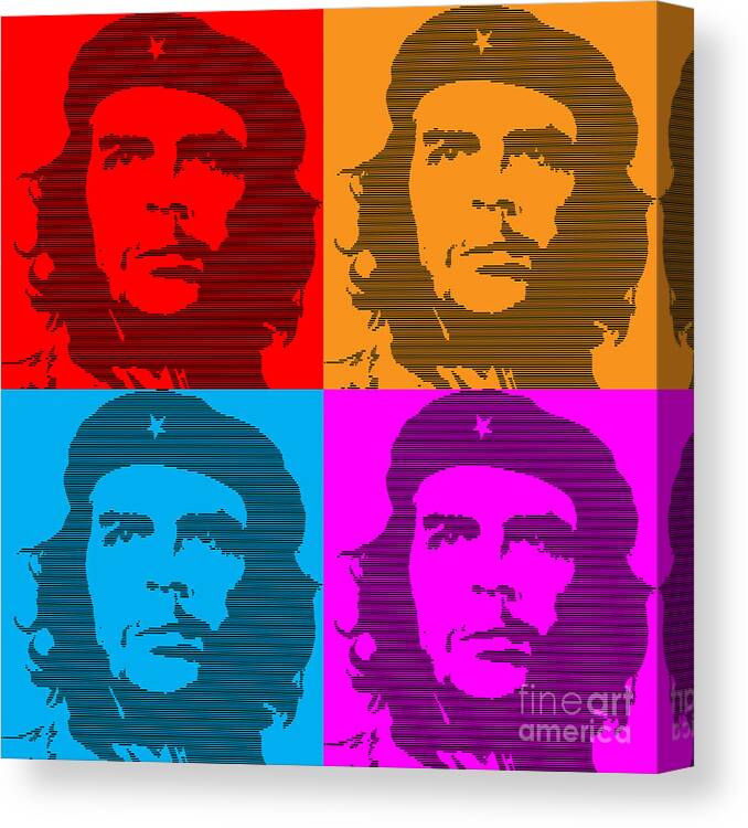 Che Guevara Canvas Print featuring the digital art Colors of Che No.7 by Bobbi Freelance