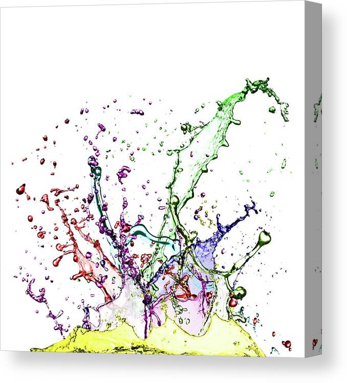 Nobody Canvas Print featuring the photograph Colourful Splashes by Wladimir Bulgar