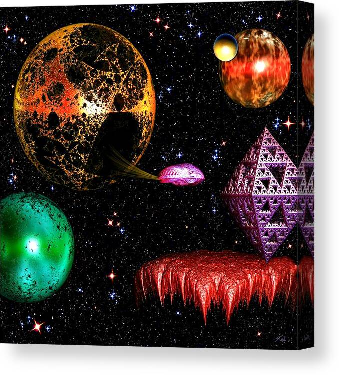 Space Canvas Print featuring the digital art Coming Home by Steed Edwards