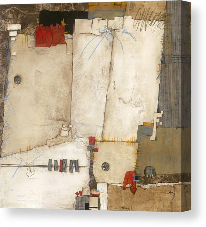 Collage Canvas Print featuring the mixed media Communication R we really listening by Laura Lein-Svencner