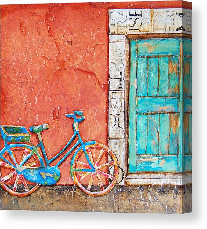 Bike Canvas Print featuring the mixed media Commuter's Dream by Danny Phillips