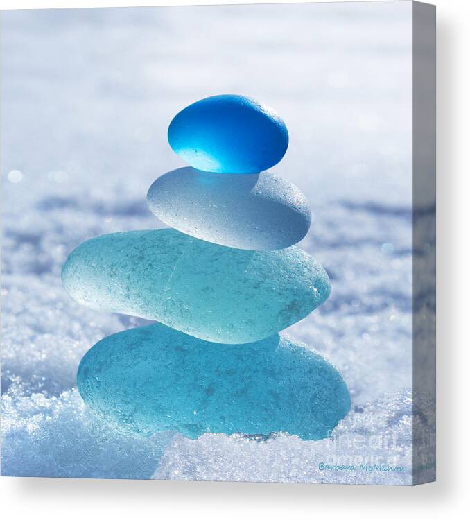 Seaglass Canvas Print featuring the photograph Cool Blues by Barbara McMahon