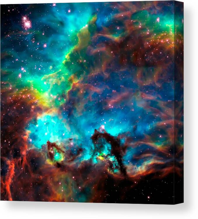 Nasa Images Canvas Print featuring the photograph Cosmic Cradle 2 Star Cluster NGC 2074 by Jennifer Rondinelli Reilly - Fine Art Photography