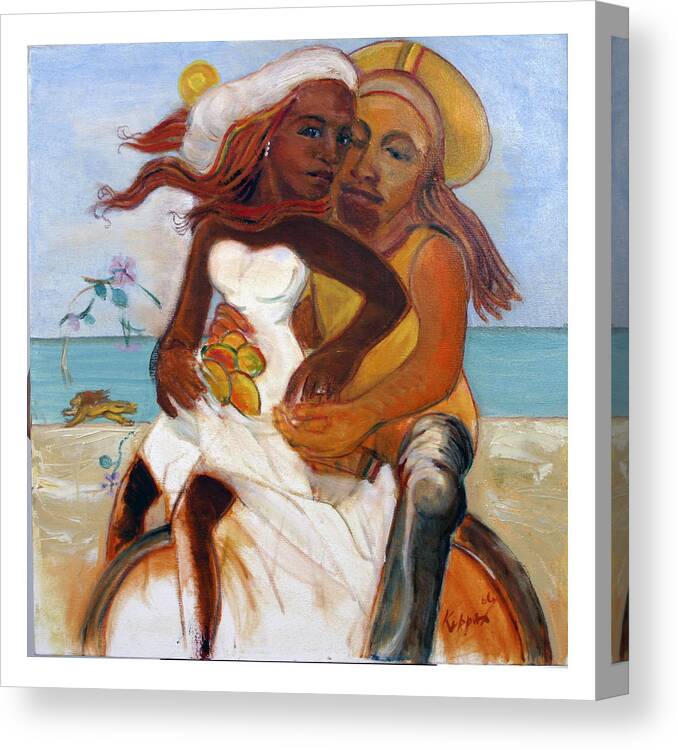 Jamaica Figurative Landscape Canvas Print featuring the painting Could You Be Loved? by Kippax Williams