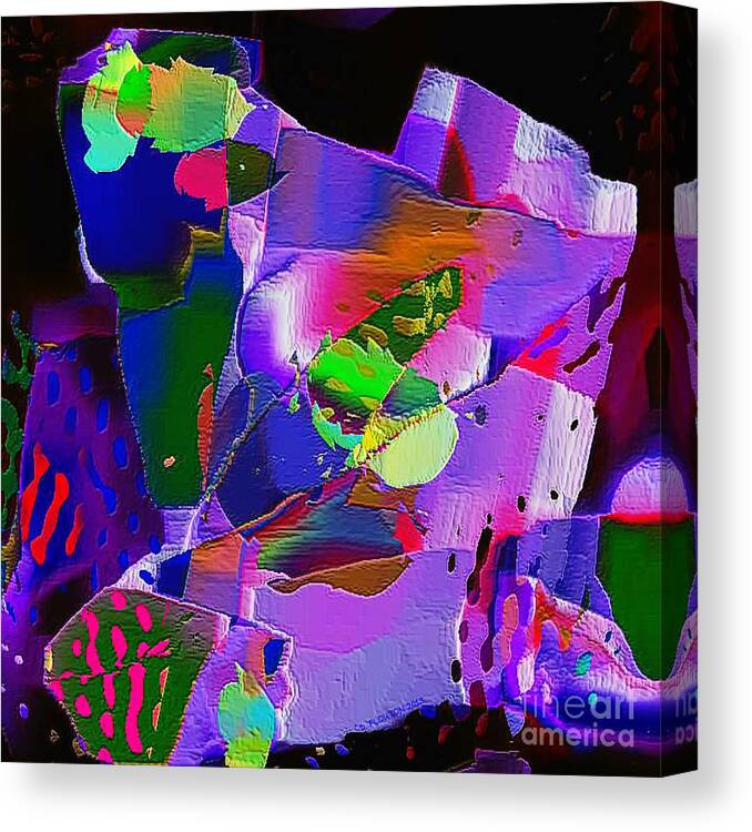 Quilt Canvas Print featuring the digital art Crazy Quilt by Dee Flouton