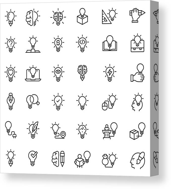 Problems Canvas Print featuring the drawing Creative icon set by FingerMedium