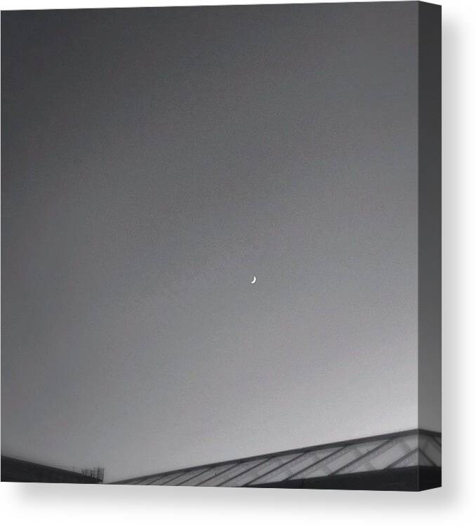 Simplicity Canvas Print featuring the photograph Crescent Moon by Nmhei Nm