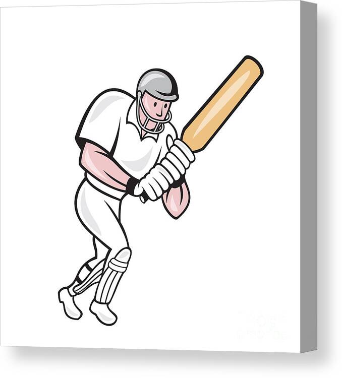 Cricket Player Batsman Batting Cartoon Canvas Print / Canvas Art by  Aloysius Patrimonio - Fine Art America