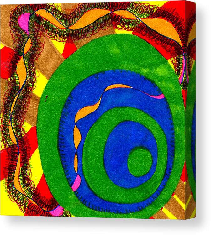 Spiral Canvas Print featuring the painting Cube Side 9 by Steve Sommers