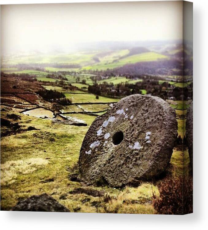 Curber Canvas Print featuring the photograph #curber Edge Mill Stone In The #peak by Alistair Ford