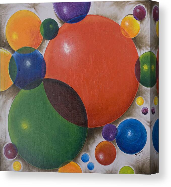 Abstract Canvas Print featuring the painting Cycles of Circular Motion by Stephen J DiRienzo