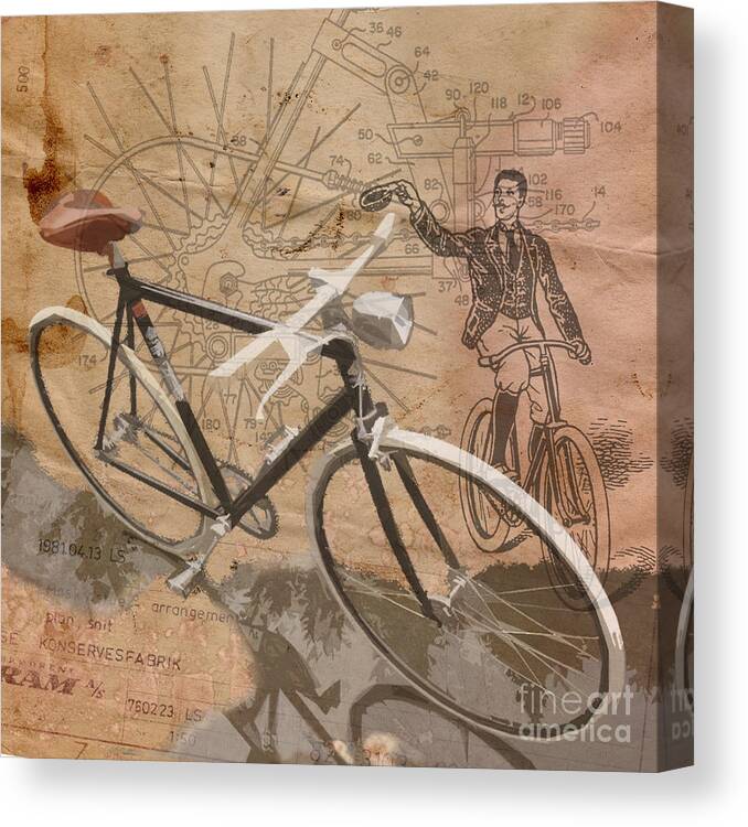 Sport Canvas Print featuring the digital art Cycling Gent by Sassan Filsoof