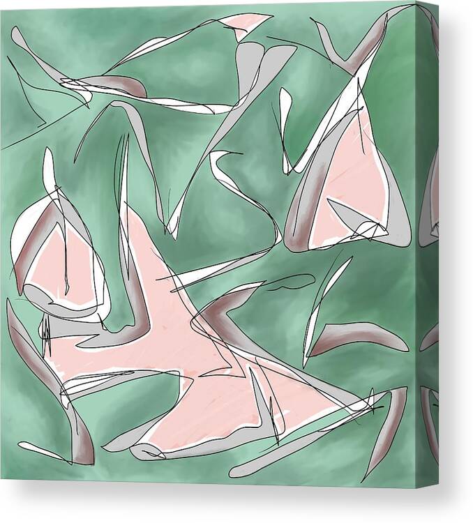 Abstract Canvas Print featuring the digital art Daddy's Little Gull by Laureen Murtha Menzl