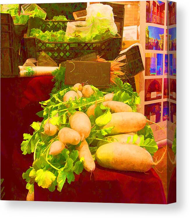 Radishes Canvas Print featuring the photograph Daikon Radishes by Mary Underwood