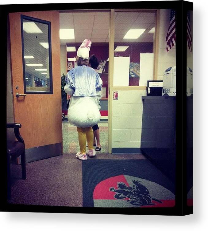 Spiritweek Canvas Print featuring the photograph Daisy Duck Working At The High School by Chris Morgan