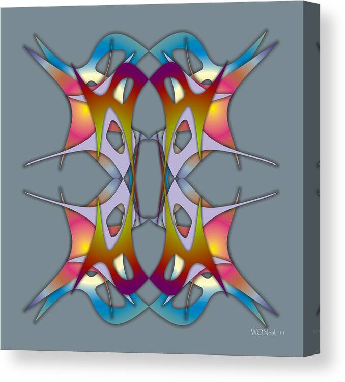 Abstracts Canvas Print featuring the digital art Dance Electric 3 by Walter Neal