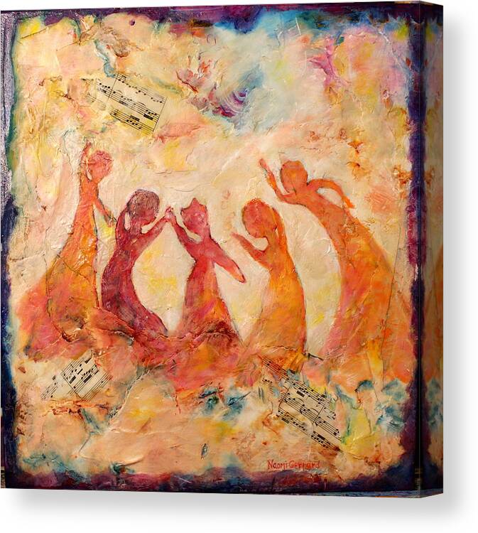 Ladies Canvas Print featuring the painting Dancing Music by Naomi Gerrard