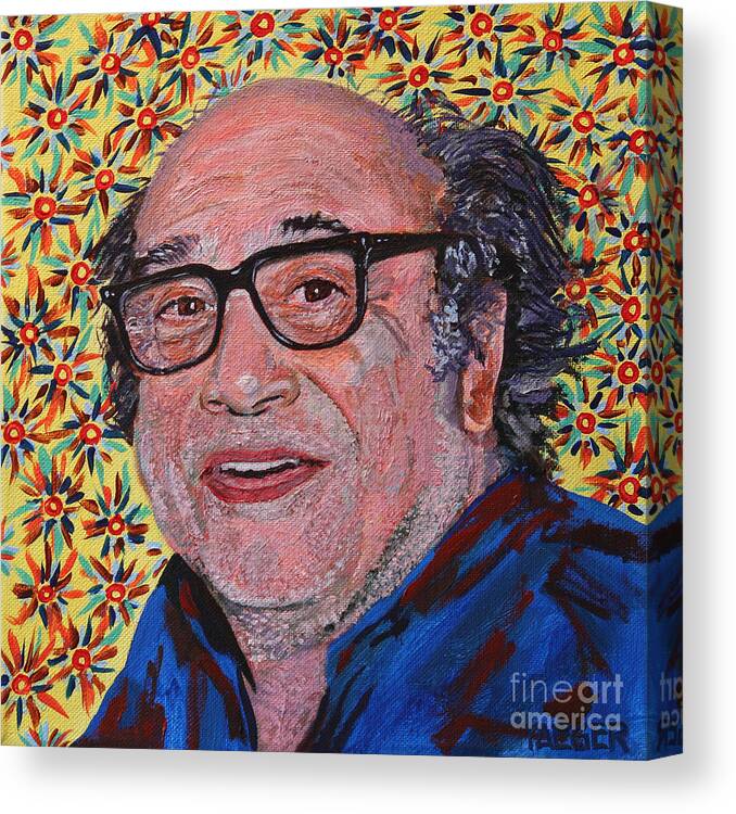 Danny Devito Canvas Print featuring the painting Danny DeVito Portrait by Robert Yaeger