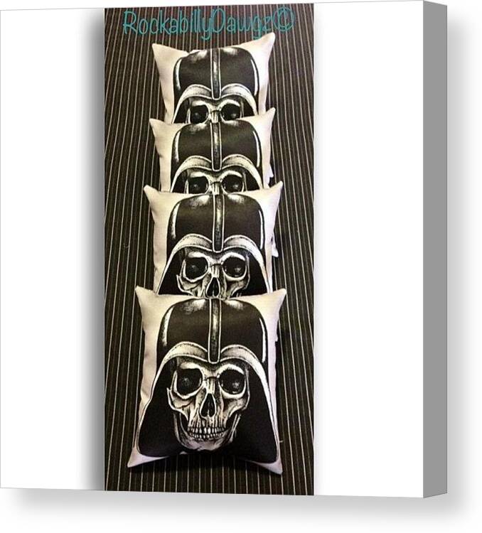 Starwars Canvas Print featuring the photograph Darth Vader On Da Cushion 💀⭐💀 by Avril O