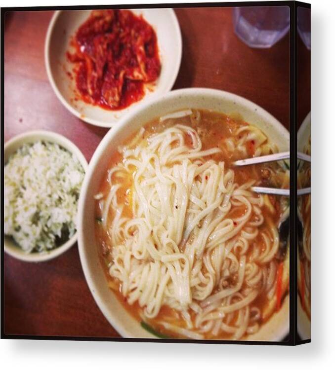 Life Canvas Print featuring the photograph Dat #korean #food #losangeles #ktown by Mike Courtney