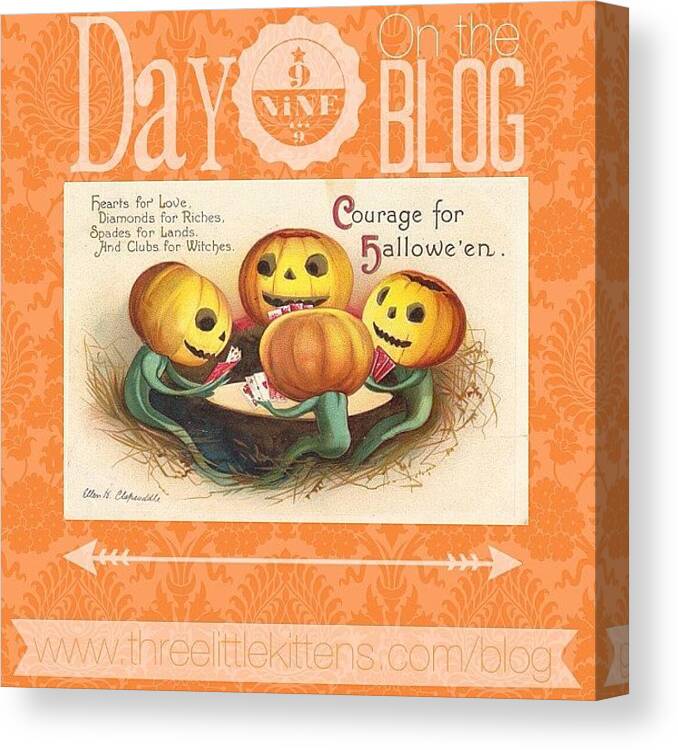 Wallpaper Canvas Print featuring the photograph #day9 #ontheblog #free #halloween by Teresa Mucha