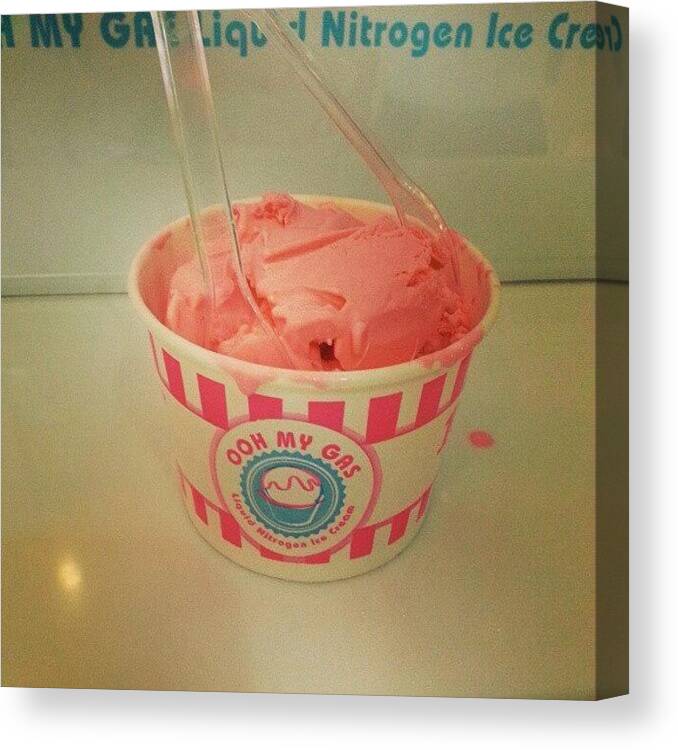 Pink Canvas Print featuring the photograph Dessert #icecream #smooth #instalove by Janicew Shum