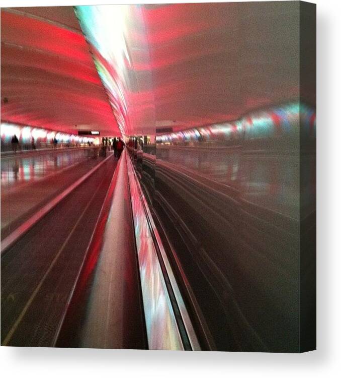  Canvas Print featuring the photograph Detroit Airport People Mover by Devaughn Hughson