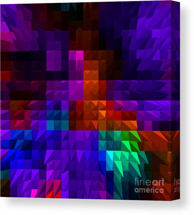 Digital Art Abstract Diamond Cuts Abstract Standard Prints Canvas Print featuring the digital art Diamond Cut by Gayle Price Thomas