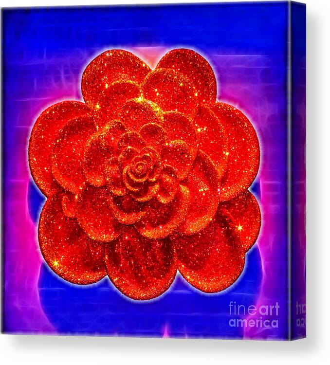 Diamond Rose Canvas Print featuring the photograph Diamond Rose by Kasia Bitner