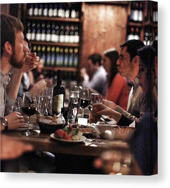 Beautiful Canvas Print featuring the photograph #dinner At #kashkaval #mediterranean by Arvind Ranganathan
