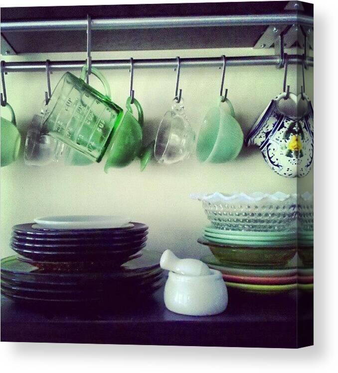 Dishes Canvas Print featuring the photograph Dishes A Still Life by Jill Tuinier