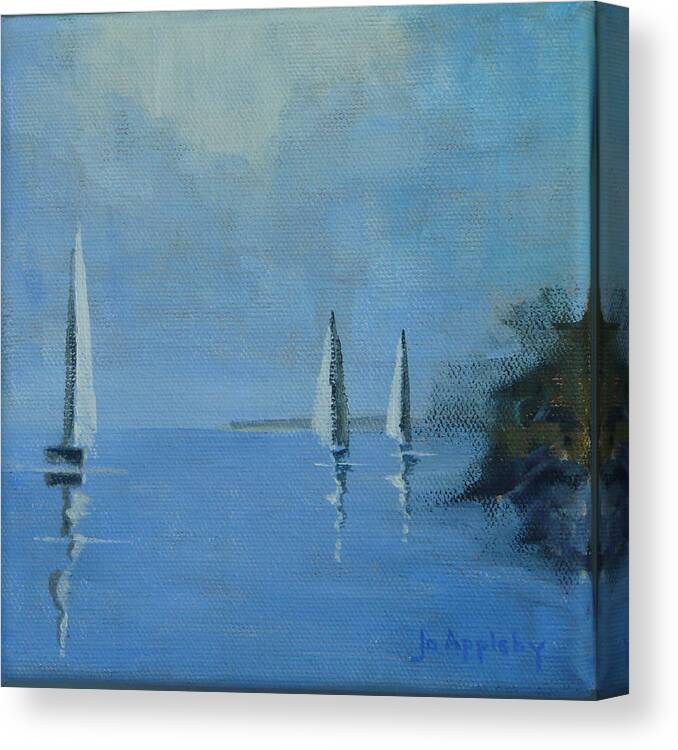 Seascape Canvas Print featuring the painting Doldrums by Jo Appleby