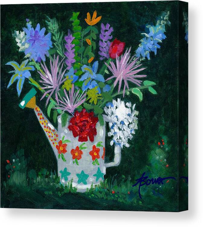 Flowers Canvas Print featuring the painting Double Duty by Adele Bower
