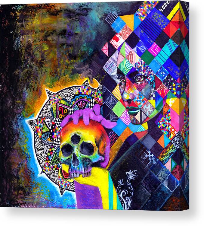 Psychedelic Canvas Print featuring the drawing Double Helix by Callie Fink