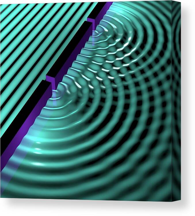 Wave Canvas Print featuring the photograph Double-slit Experiment by Russell Kightley/science Photo Library