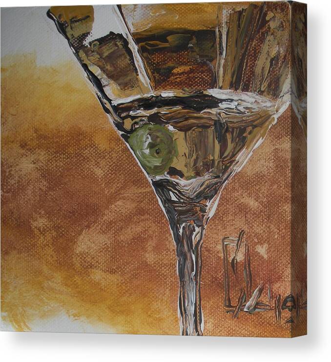 Martini Canvas Print featuring the painting Downtown Brown by Lee Stockwell