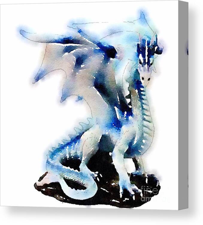 Dragon Canvas Print featuring the painting Dragon by HELGE Art Gallery